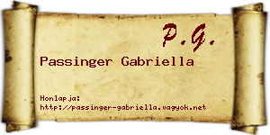 Passinger Gabriella névjegykártya